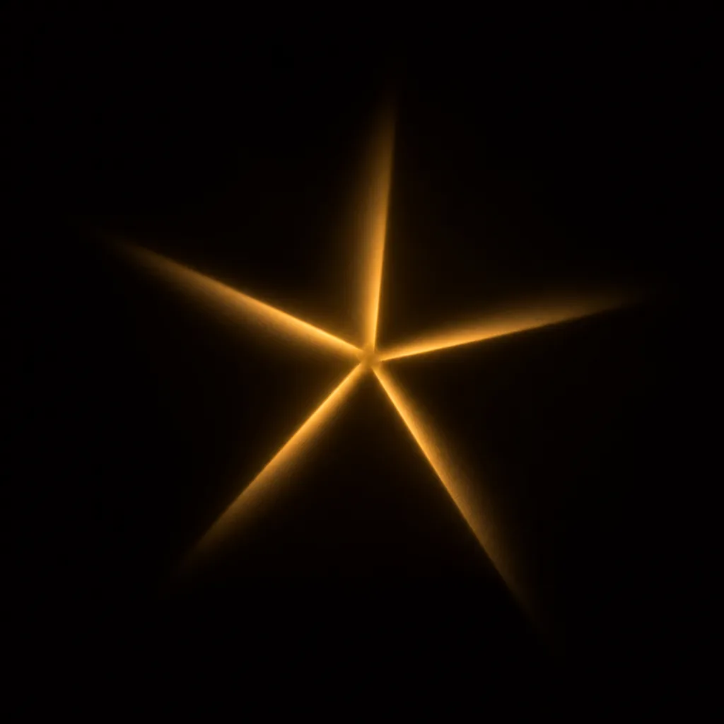 Estrella dorada de luz sobre fondo oscuro / Golden star of light on dark background